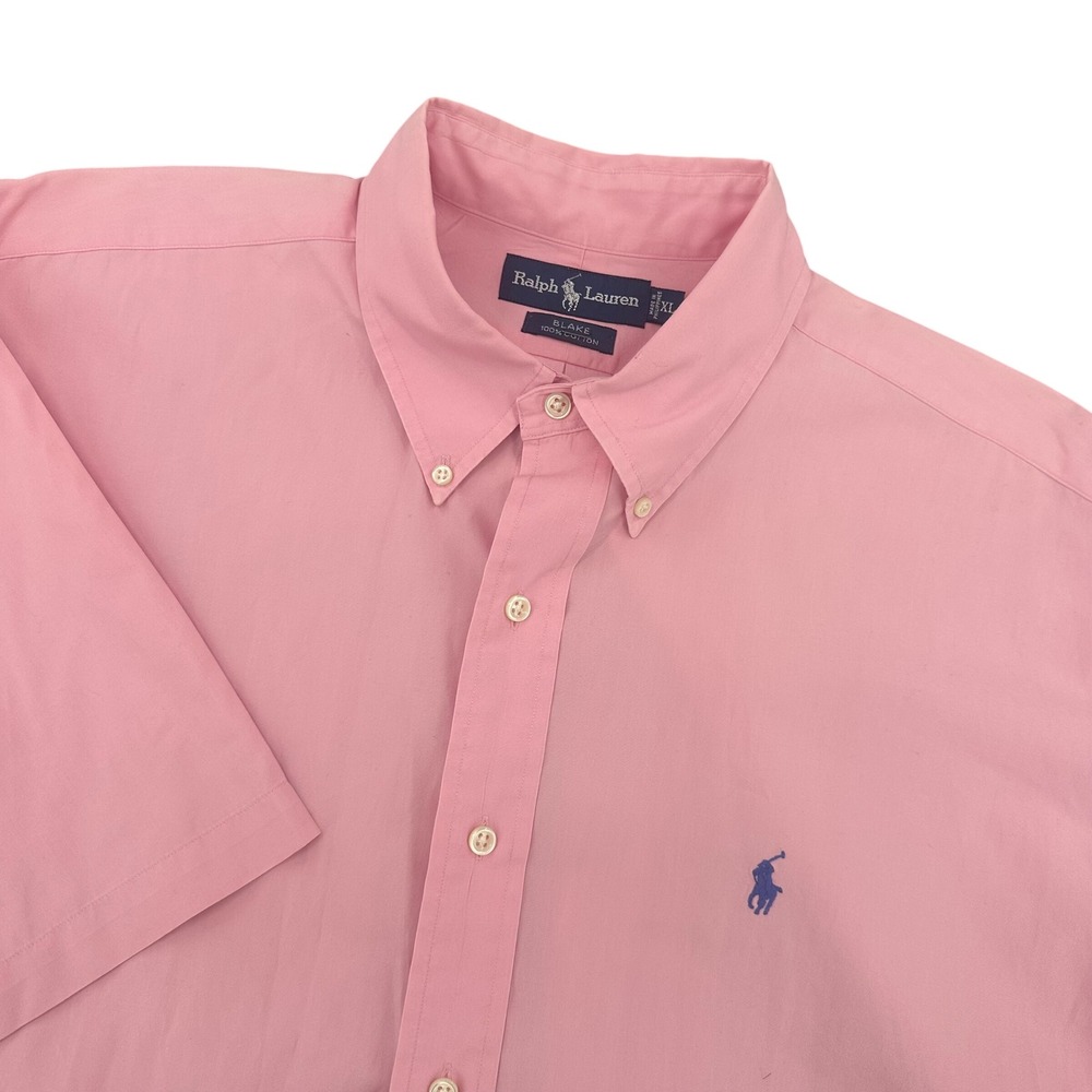 Polo Ralph Lauren Blake Pink Button Down Shirt Mens XL Short Sleeve Cotton Pony